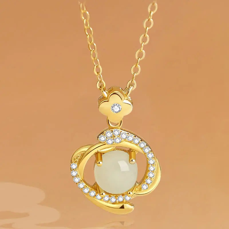 Buddha Stones Hetian Jade 925 Sterling Silver Year of the Snake Abundance Necklace Pendant BS