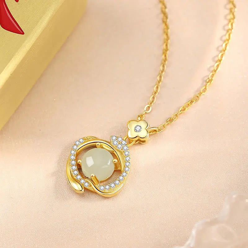 Buddha Stones Hetian Jade 925 Sterling Silver Year of the Snake Abundance Necklace Pendant BS