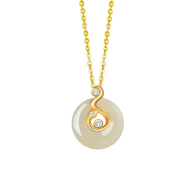 Buddha Stones Chinese Zodiac Hetian Jade 925 Sterling Silver Abundance Necklace Pendant BS
