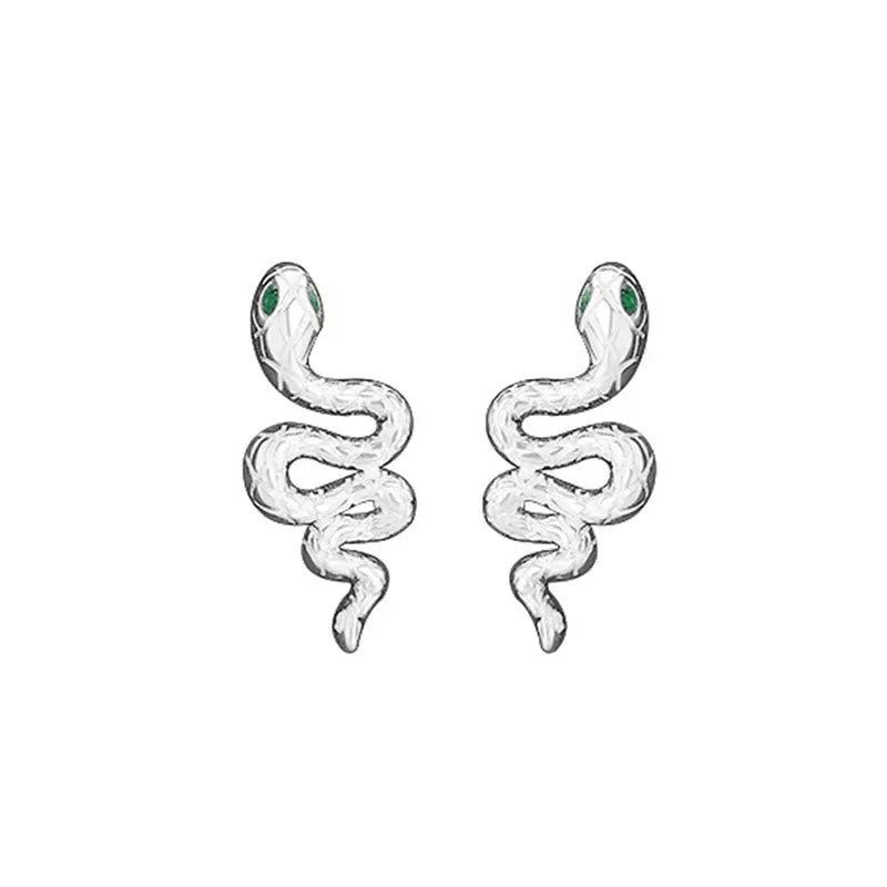 Buddha Stones 925 Sterling Silver Year of the Snake Calm Necklace Pendant Ring Earrings Set BS