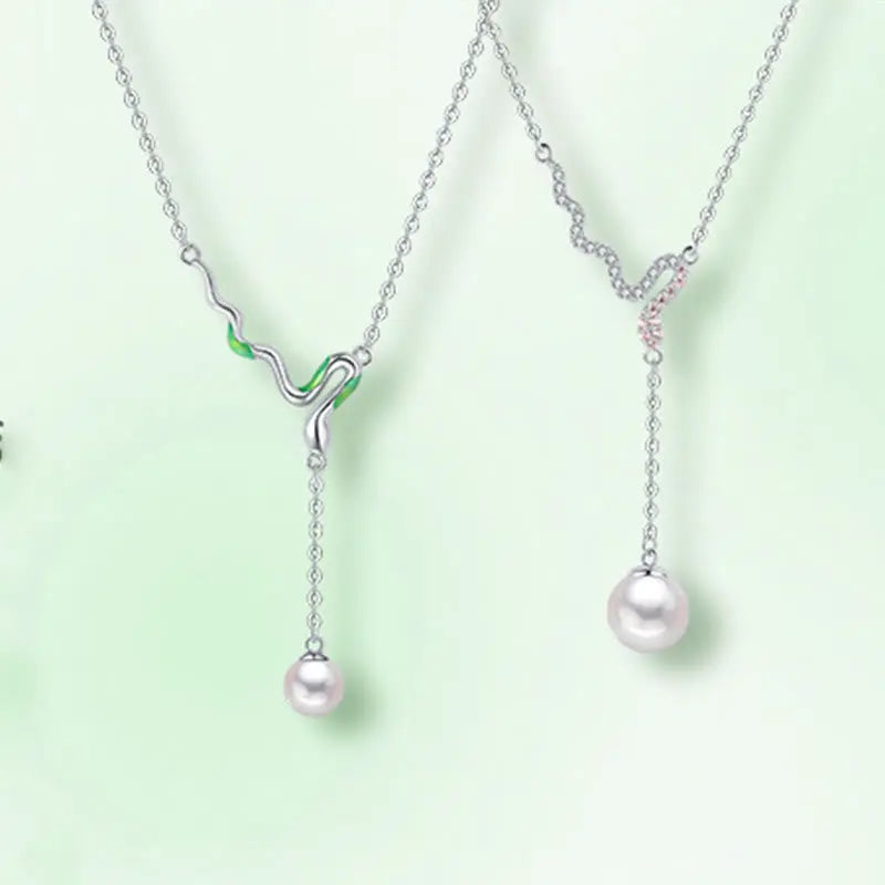 Buddha Stones 925 Sterling Silver Pearl Bead Year Of The Snake Healing Necklace Pendant BS