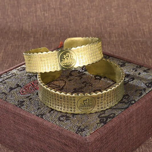 Buddha Stones Great Compassion Mantra Copper Luck Self Care Bracelet Bangle BS