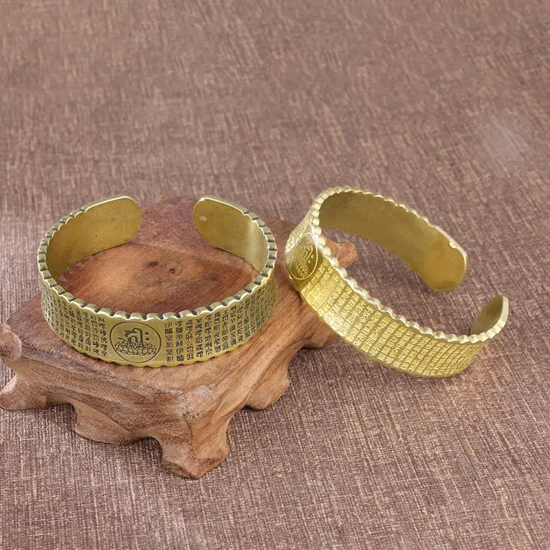 Buddha Stones Great Compassion Mantra Copper Luck Self Care Bracelet Bangle BS