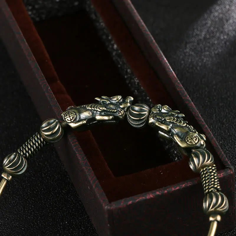 Buddha Stones Pi Xiu Copper Luck Keep Away Evil Spirits Bracelet Bangle BS