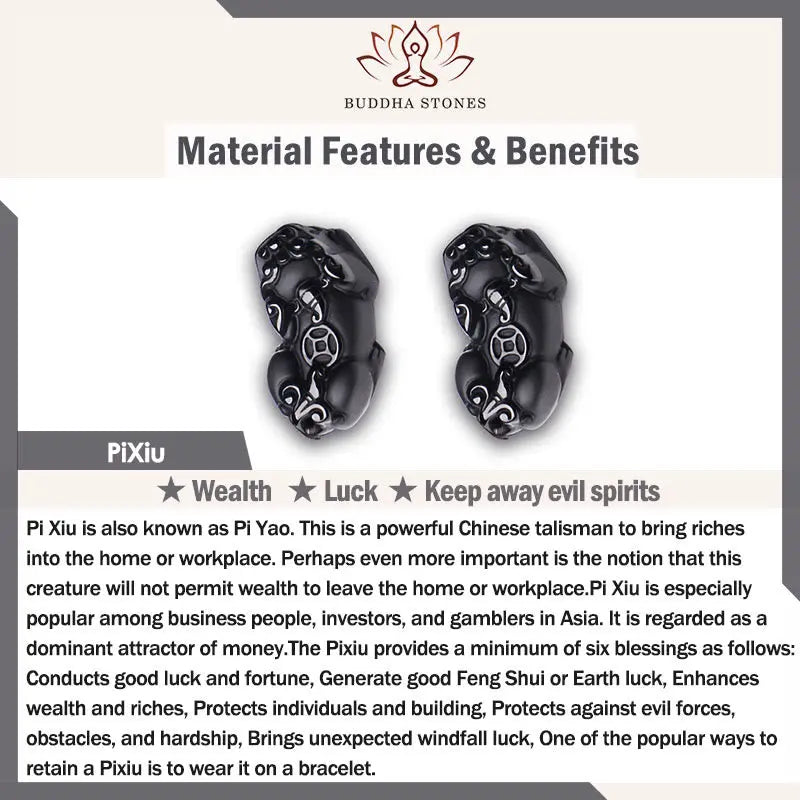 Buddha Stones Pi Xiu Carrying Compass Fu Character Copper Luck Wealth Bracelet Bangle BS