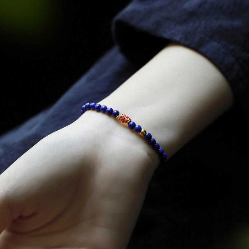 Buddha Stones Lazurite Koi Fish Positive Bracelet BS