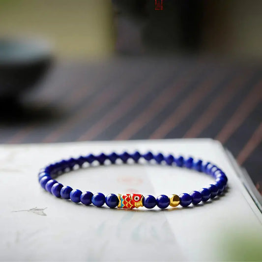 Buddha Stones Lazurite Koi Fish Positive Bracelet BS