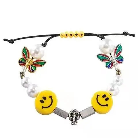 Jewelry × Vintage Pearl Smile Skull Dice Necklace Starymagic