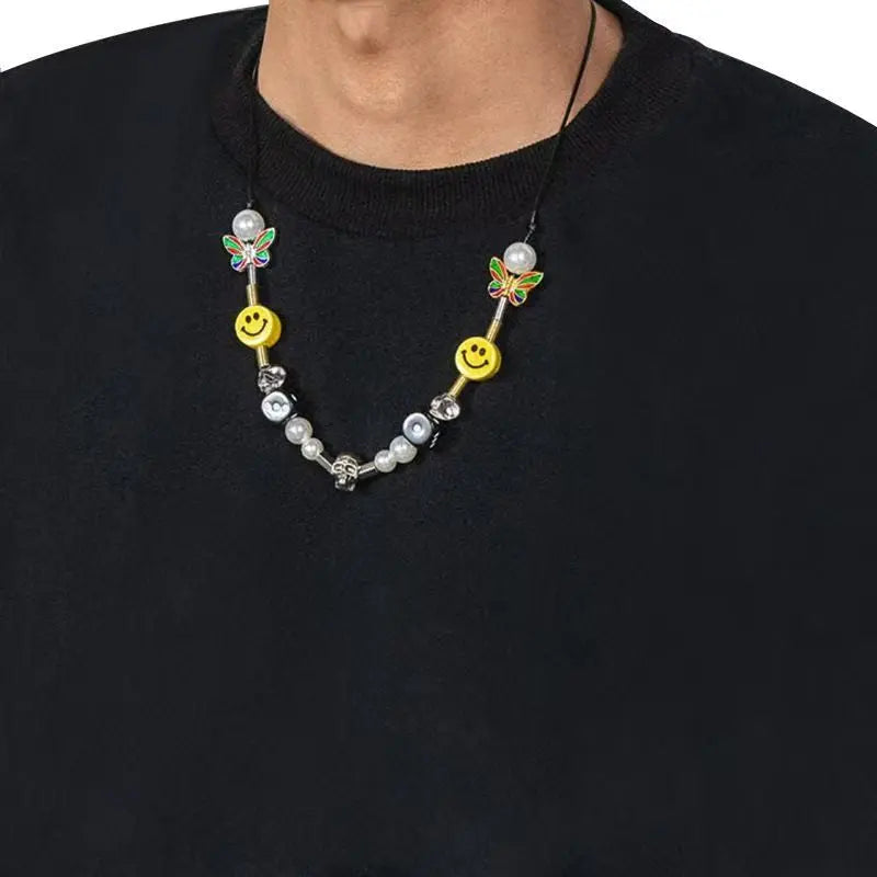 Jewelry × Vintage Pearl Smile Skull Dice Necklace Starymagic