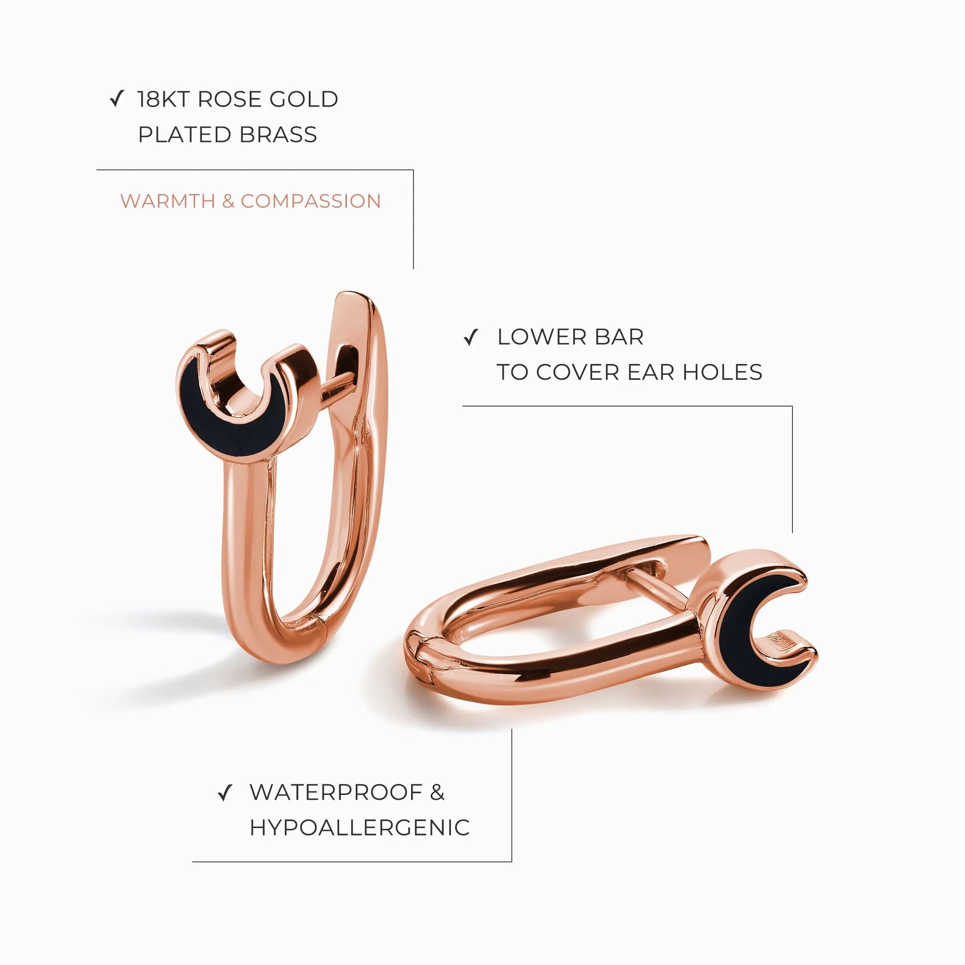 Enamel Earrings - Celestia Hoops Moon Magic