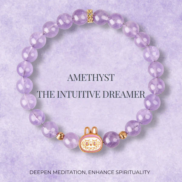 Lavender Amethyst Labubu Bracelet – Dreamy Aura Starymagic