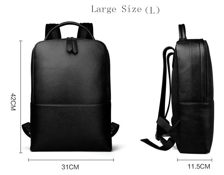 Black Minimal Leather Backpack Gifts for Designers