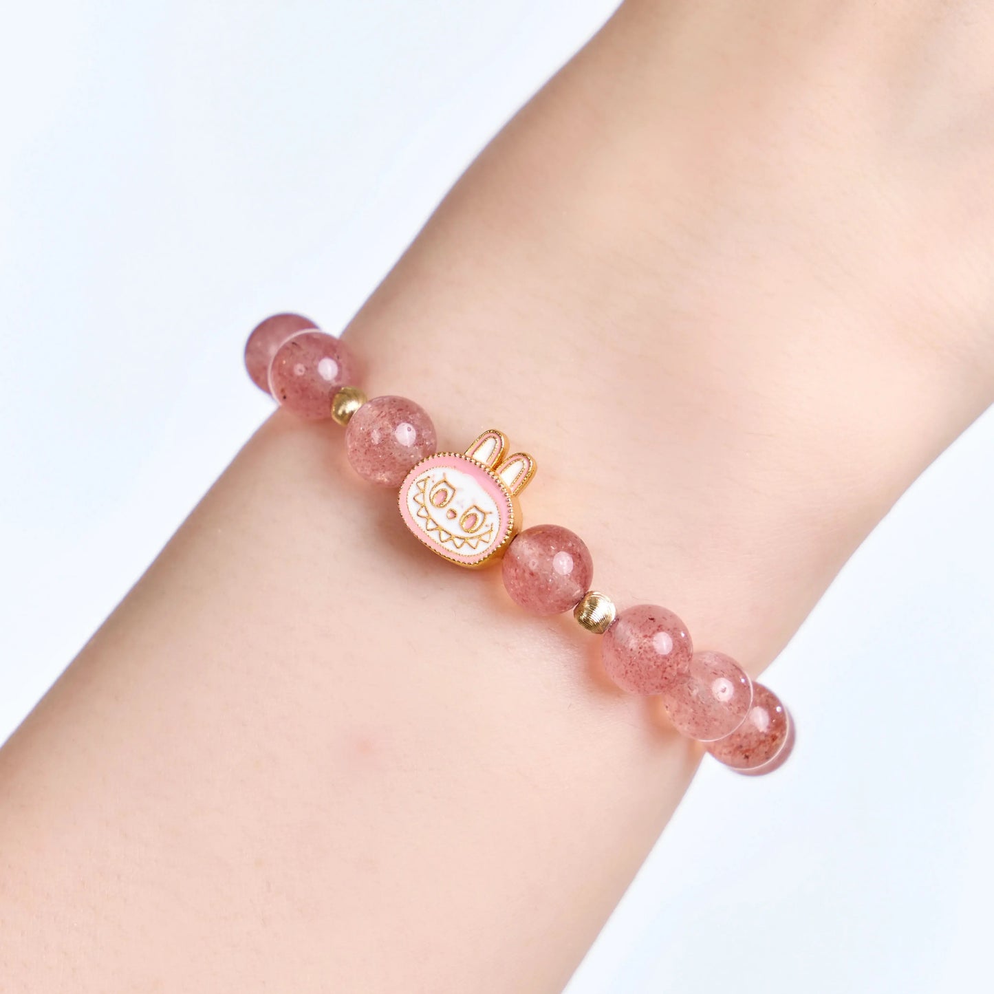 Strawberry Quartz Labubu Bracelet – Love Sprite Starymagic
