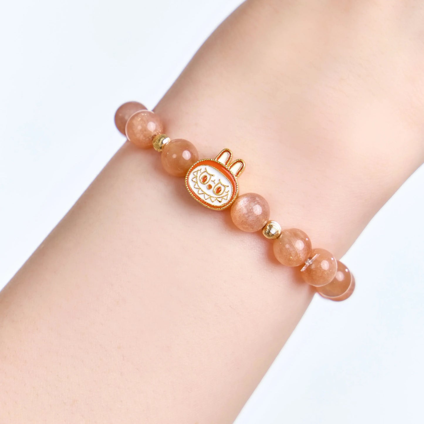 Labubu Orange Moonstone Bracelet – Sunset Bloom Starymagic