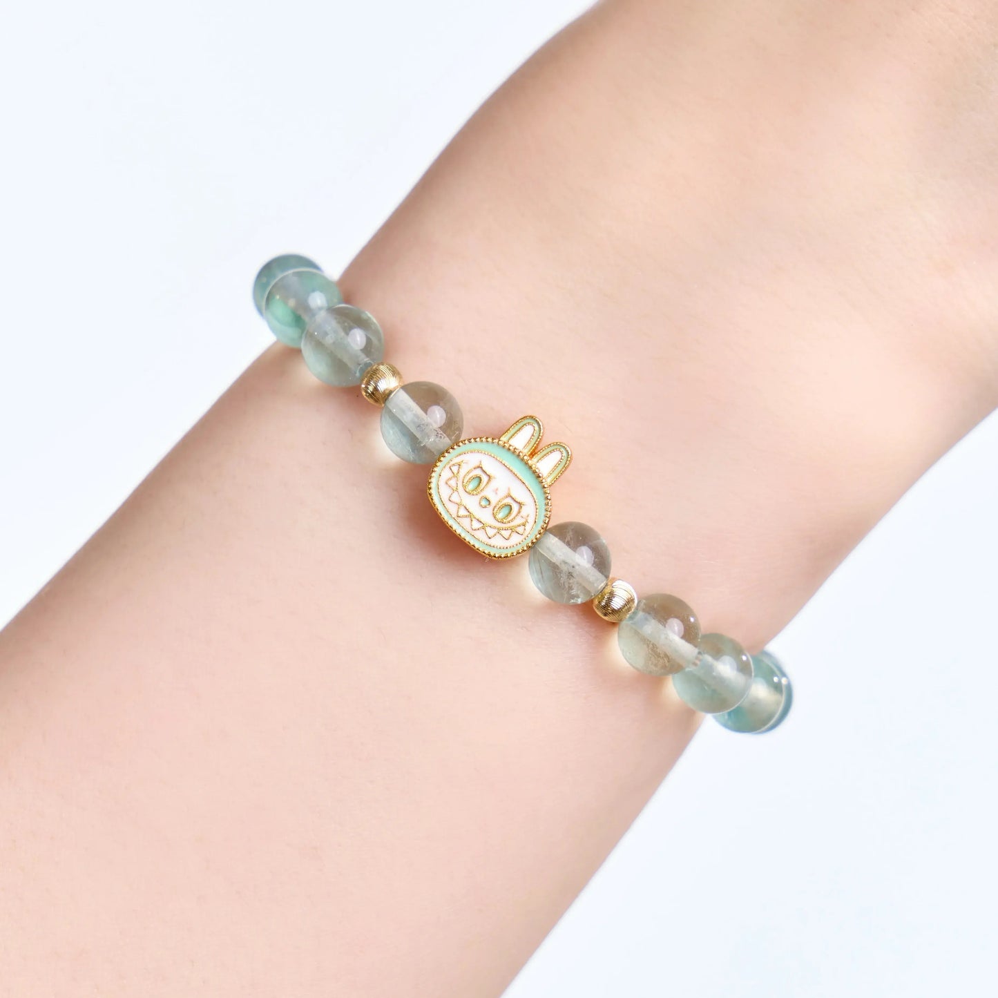 Labubu Green Fluorite Bracelet – Spring Whisper Starymagic