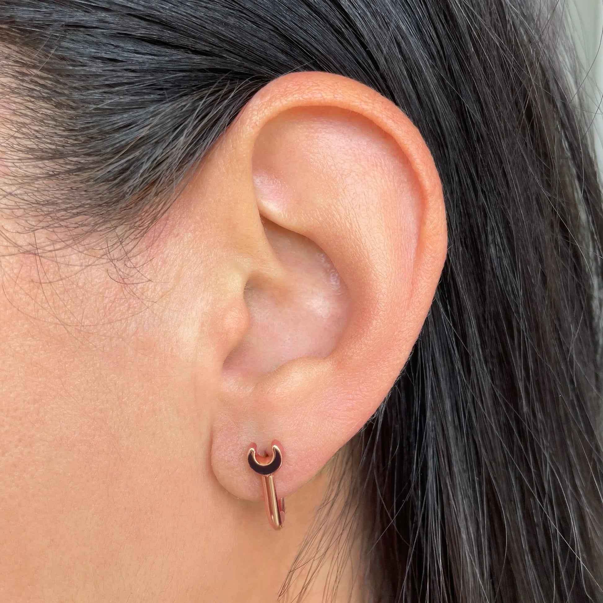 Enamel Earrings - Celestia Hoops Moon Magic