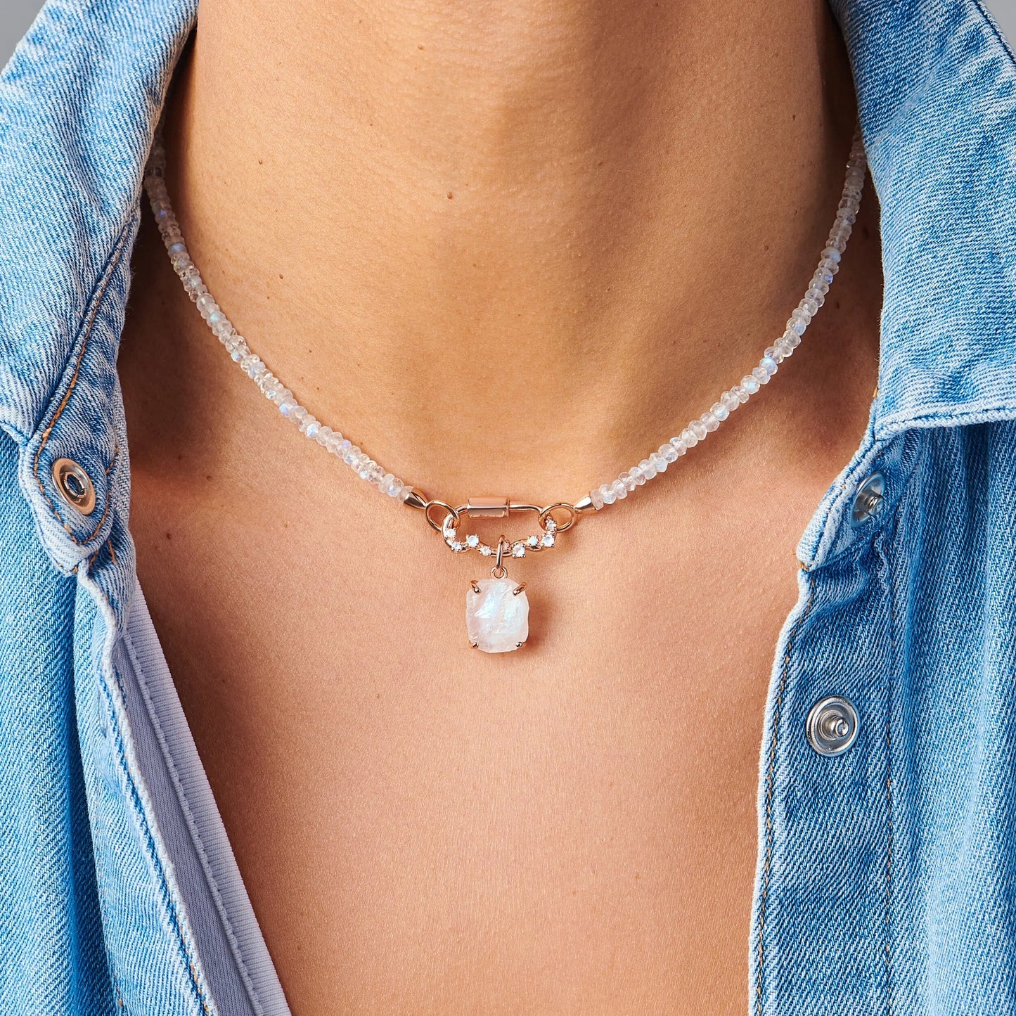 Raw Crystal Charm - Moonstone Moon Magic