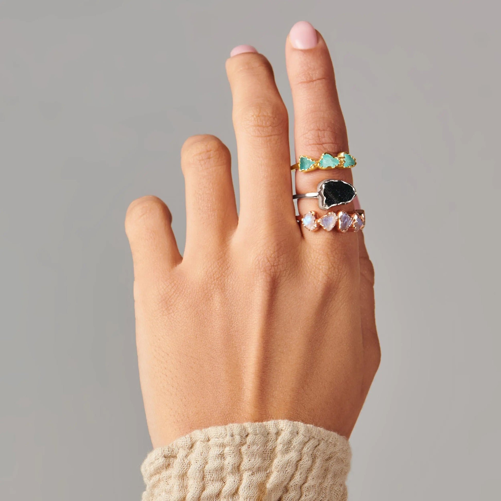 Raw Crystal Ring - Illuminated Moonstone Moon Magic