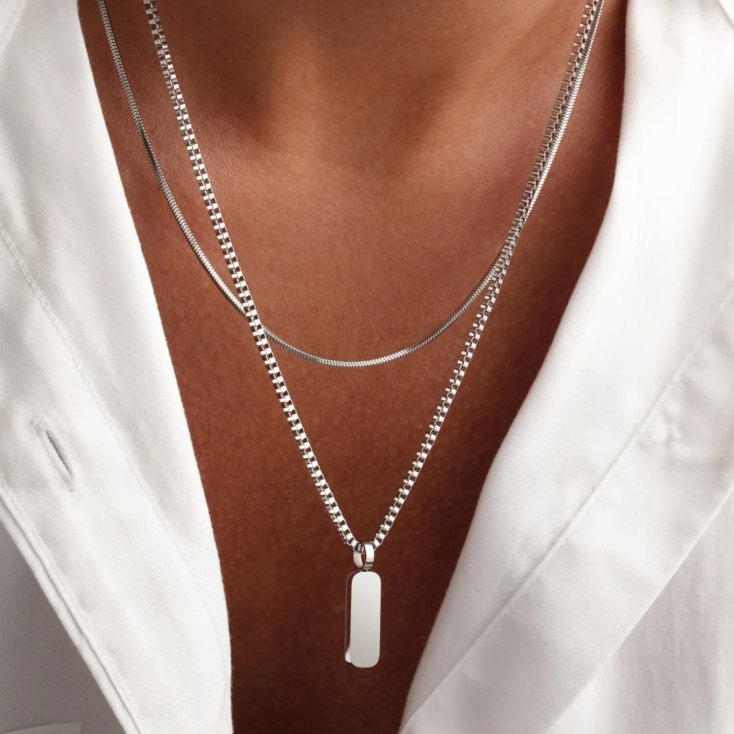 Minimal Pendant Necklace Duo Sylvian Grant