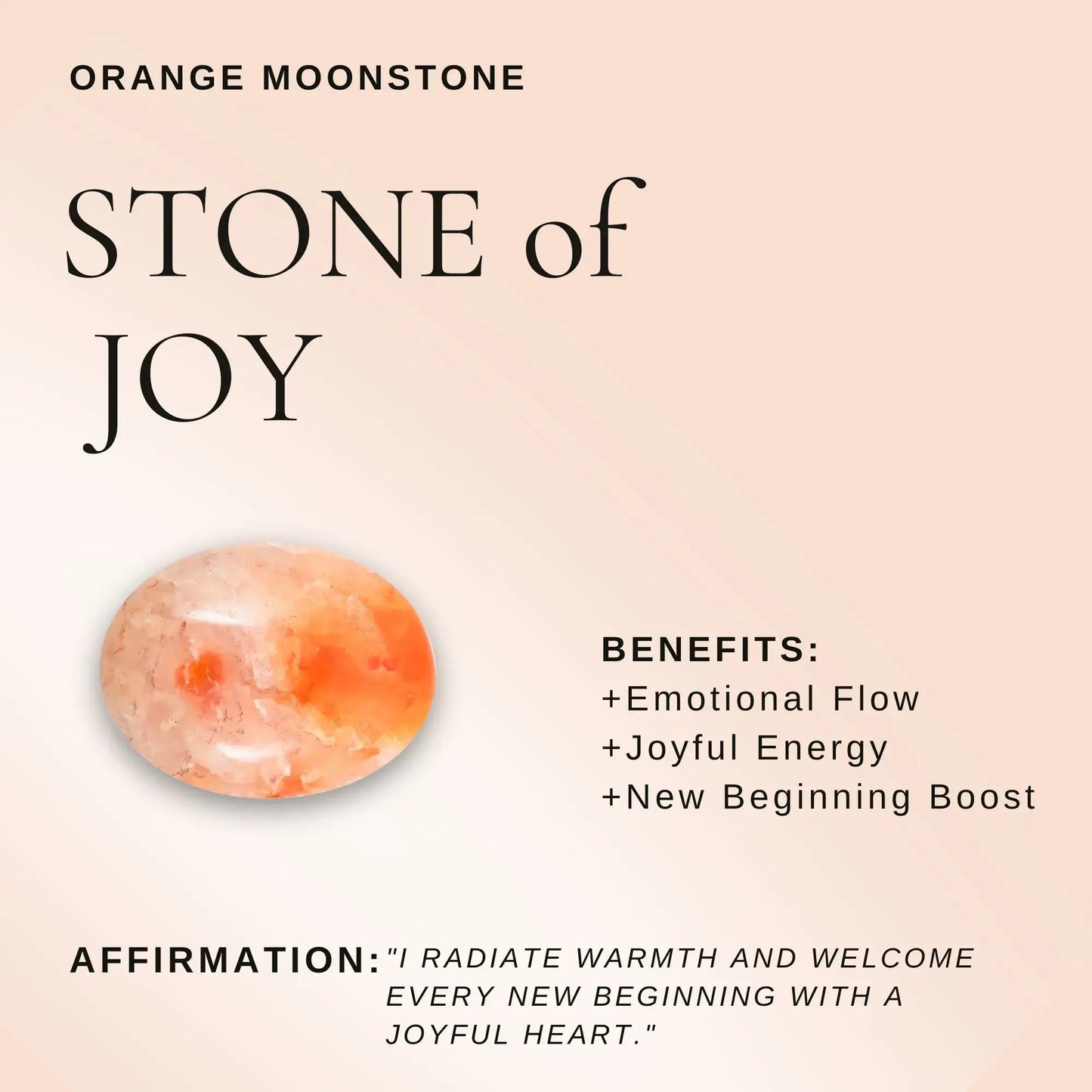 Labubu Orange Moonstone Bracelet – Sunset Bloom Starymagic