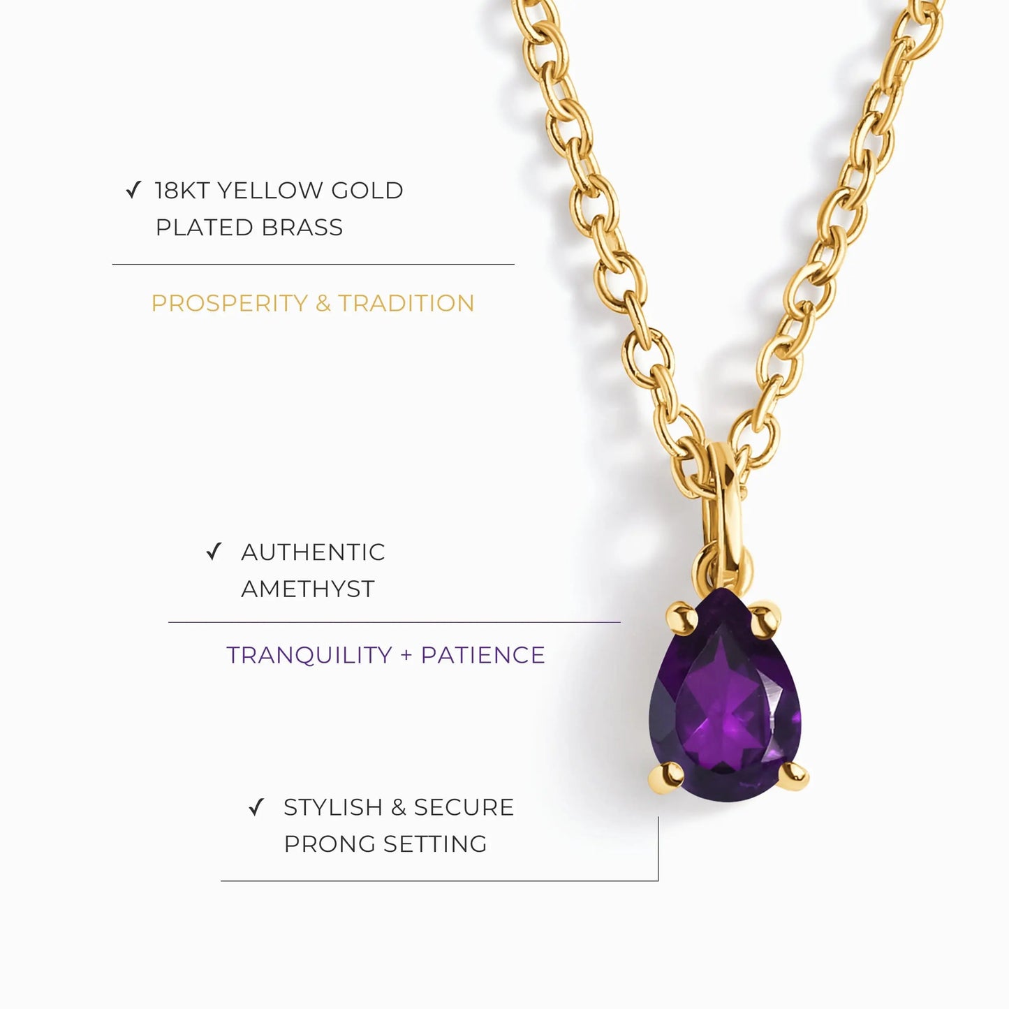 Amethyst Necklace - Inner Peace Moon Magic