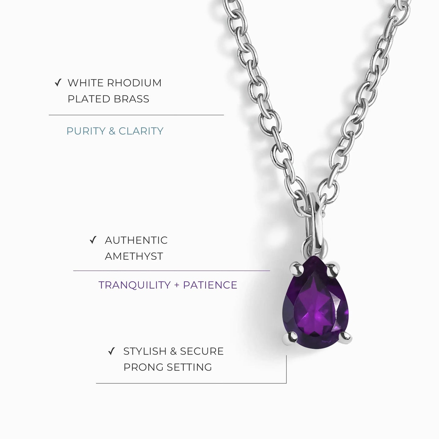 Amethyst Necklace - Inner Peace Moon Magic
