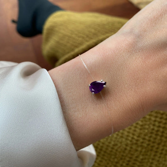 Amethyst Bracelet Floating Sway - February Birthstone Moon Magic