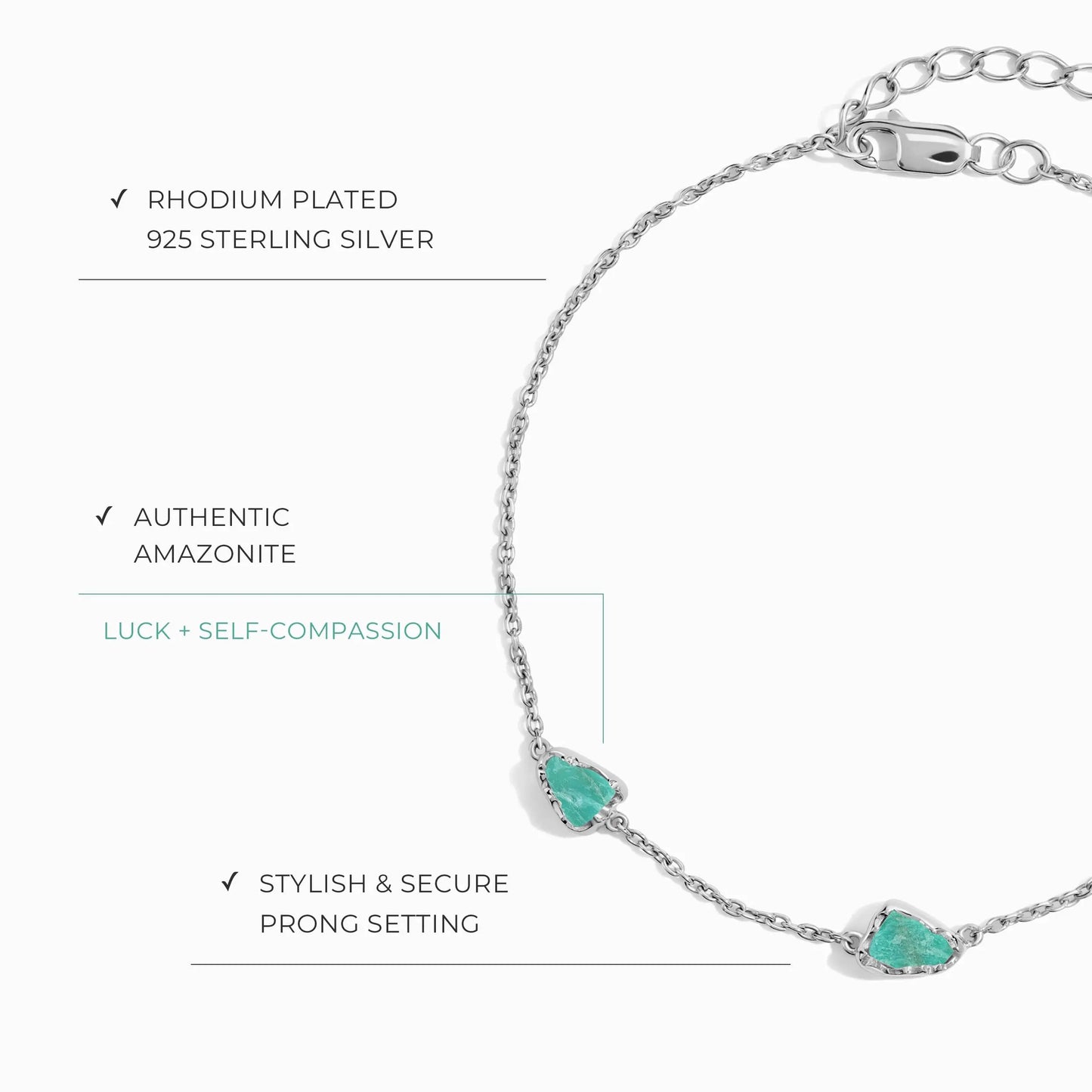 Raw Crystal Bracelet - Divine Amazonite Moon Magic