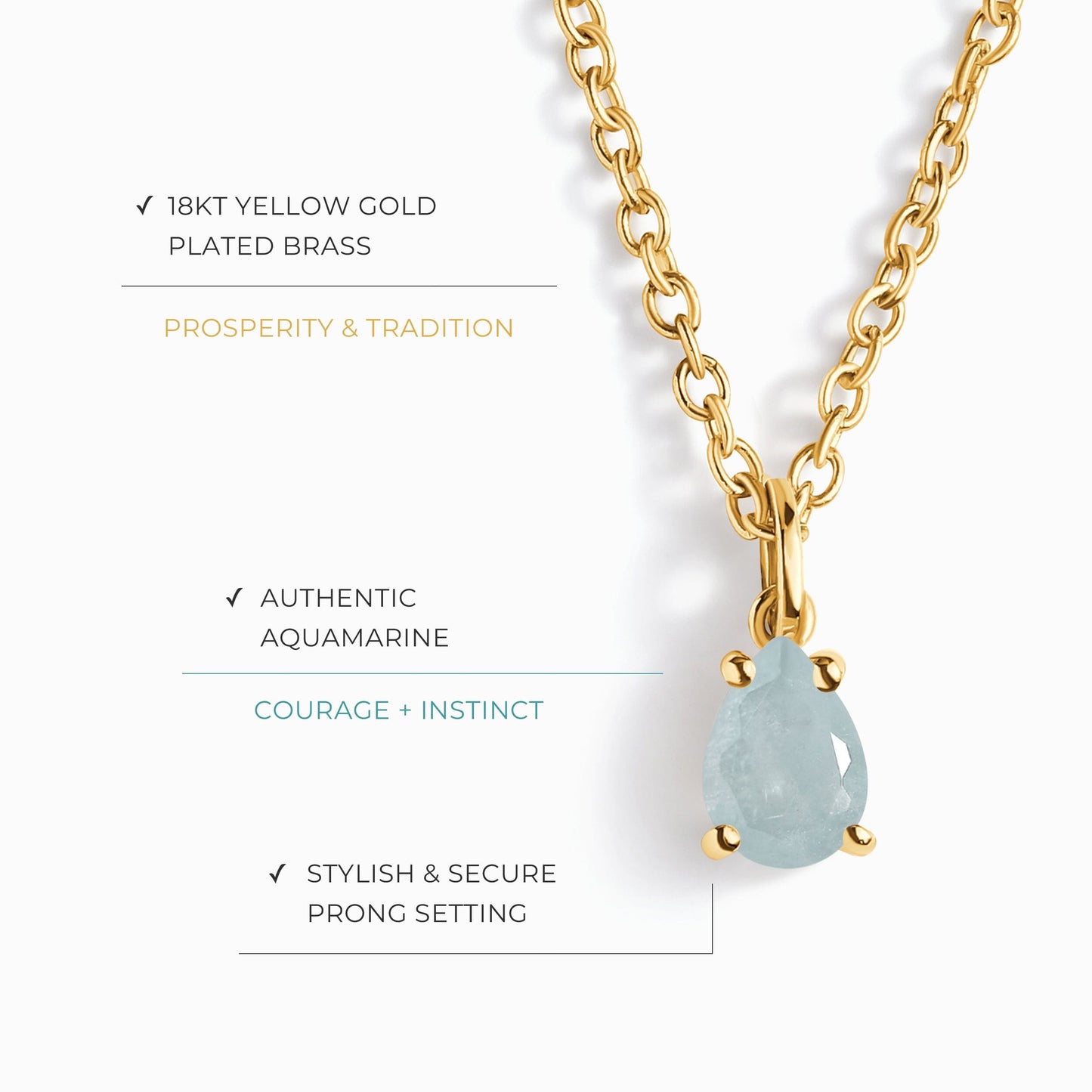 Aquamarine Necklace - Fearlessness Moon Magic