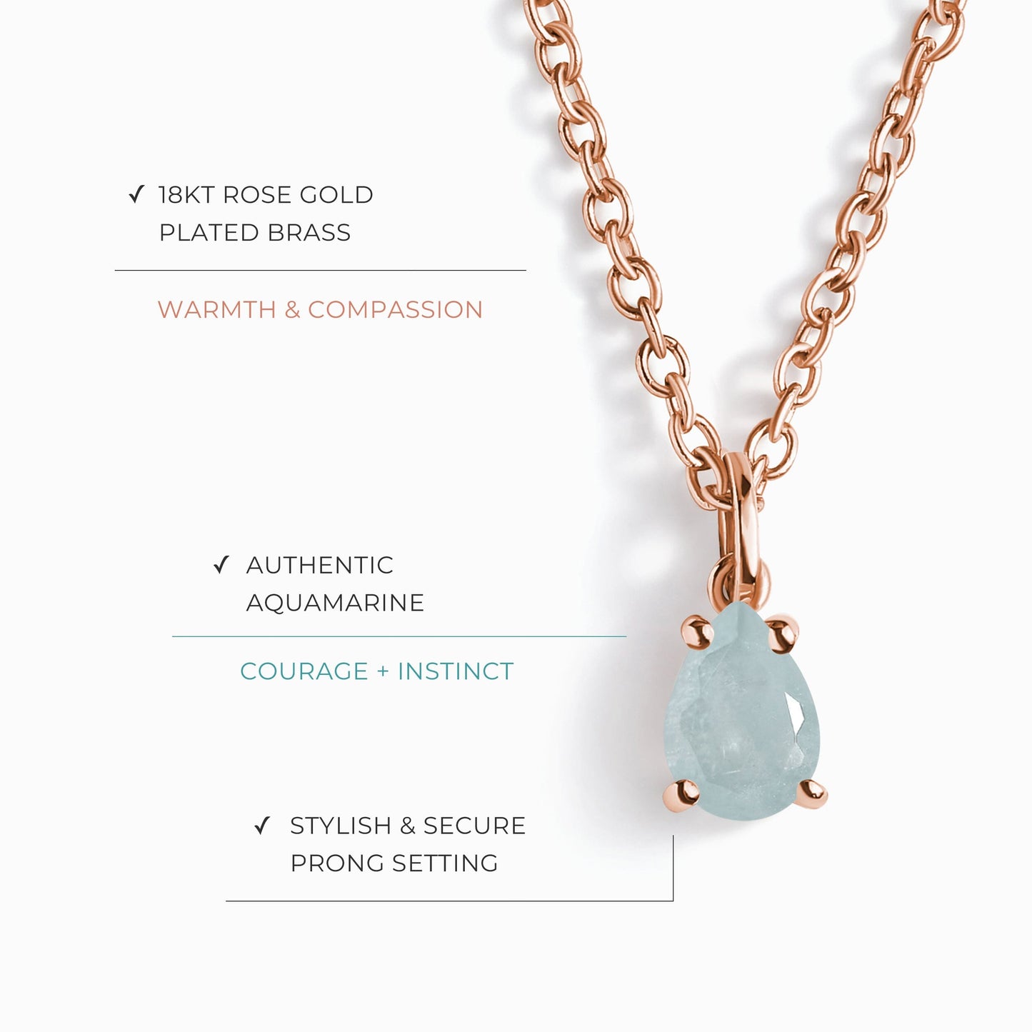 Aquamarine Necklace - Fearlessness Moon Magic