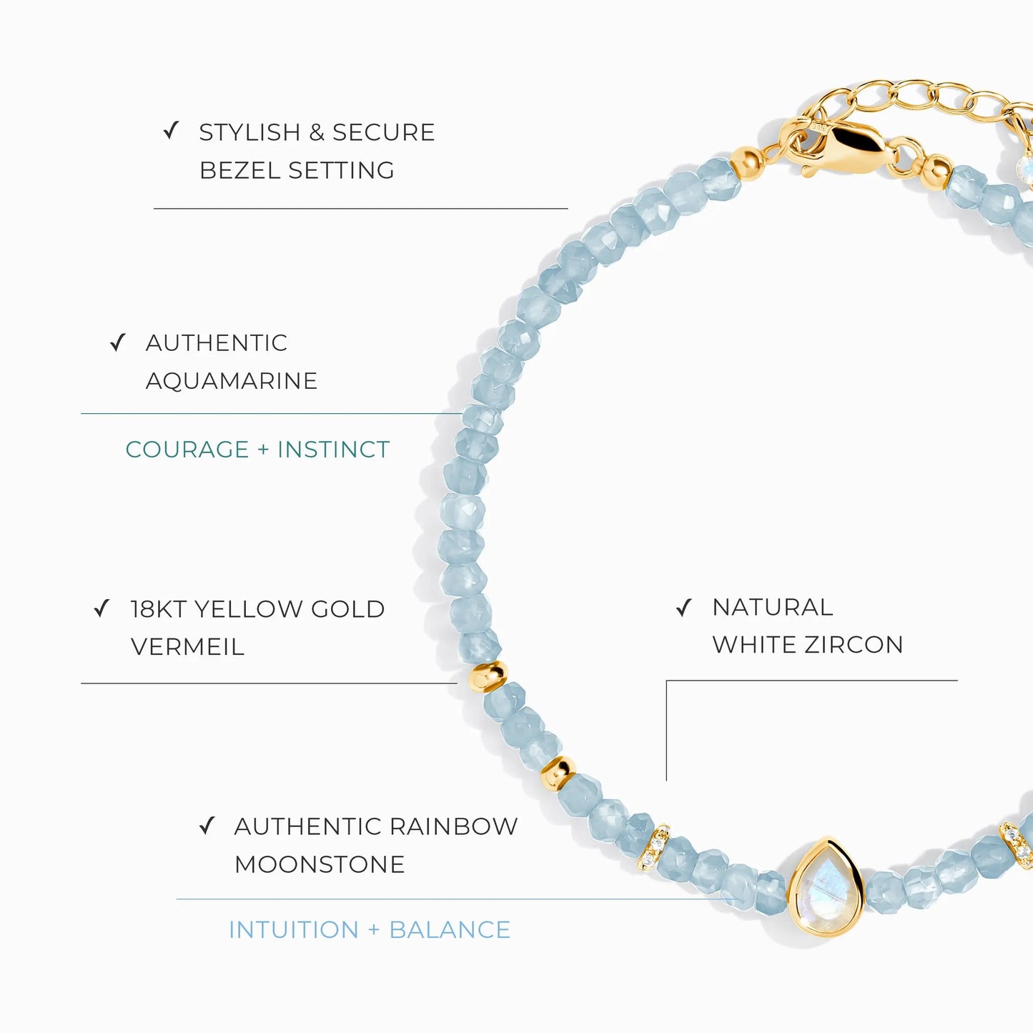 Aquamarine Bracelet - Free Spirit Moon Magic