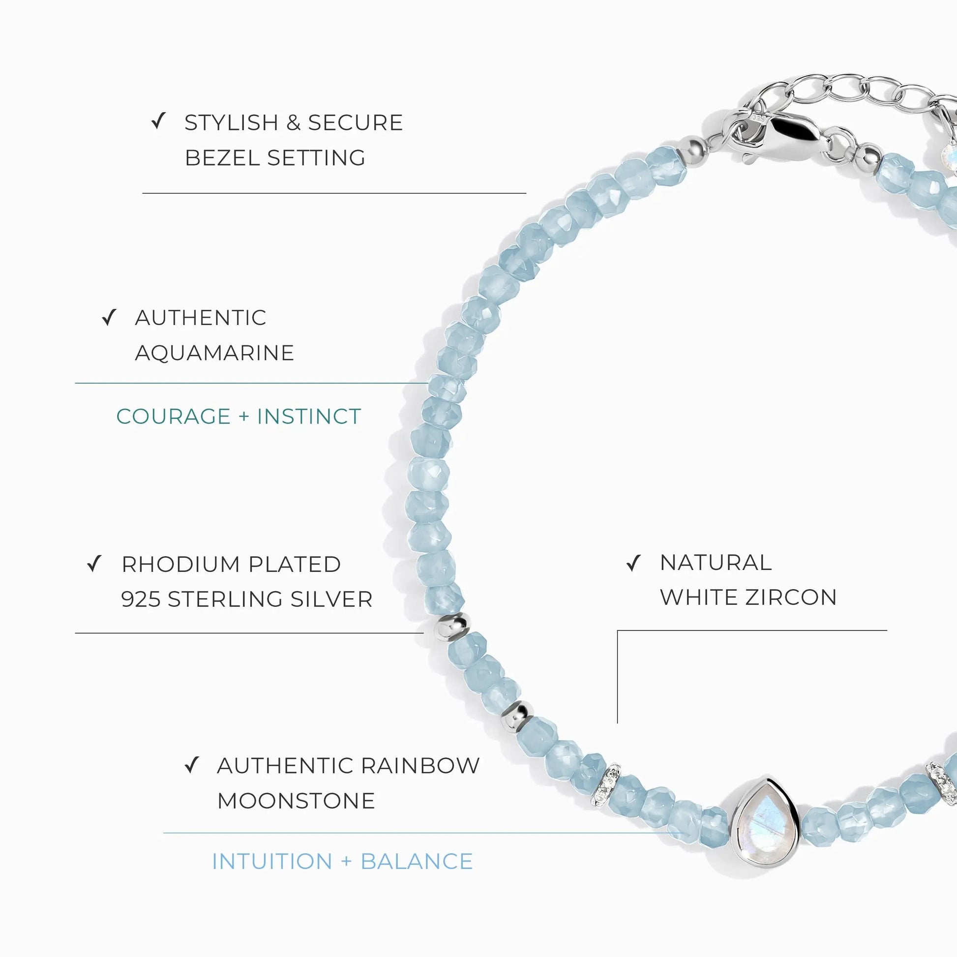 Aquamarine Bracelet - Free Spirit Moon Magic