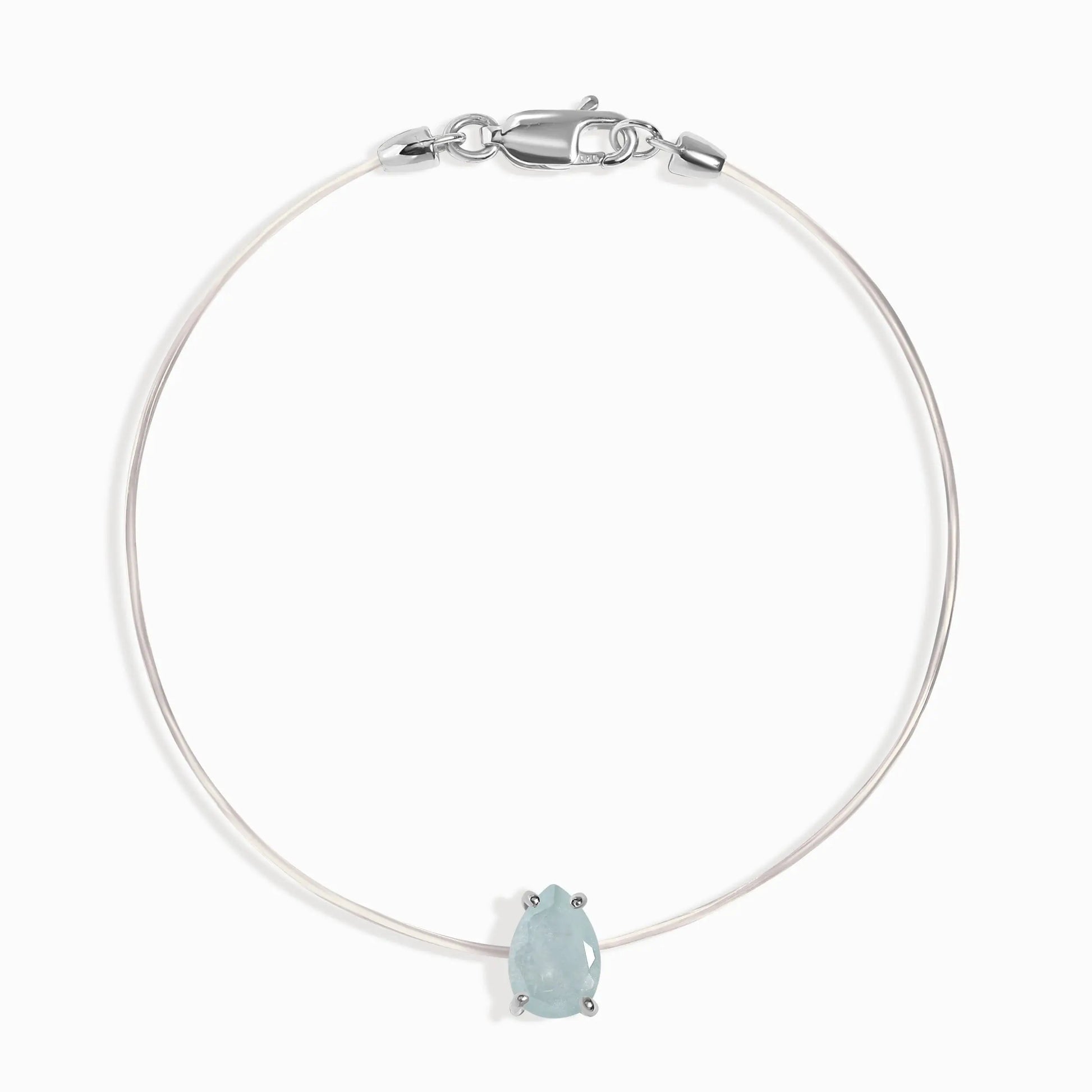 Aquamarine Bracelet Floating Sway - March Birthstone Moon Magic