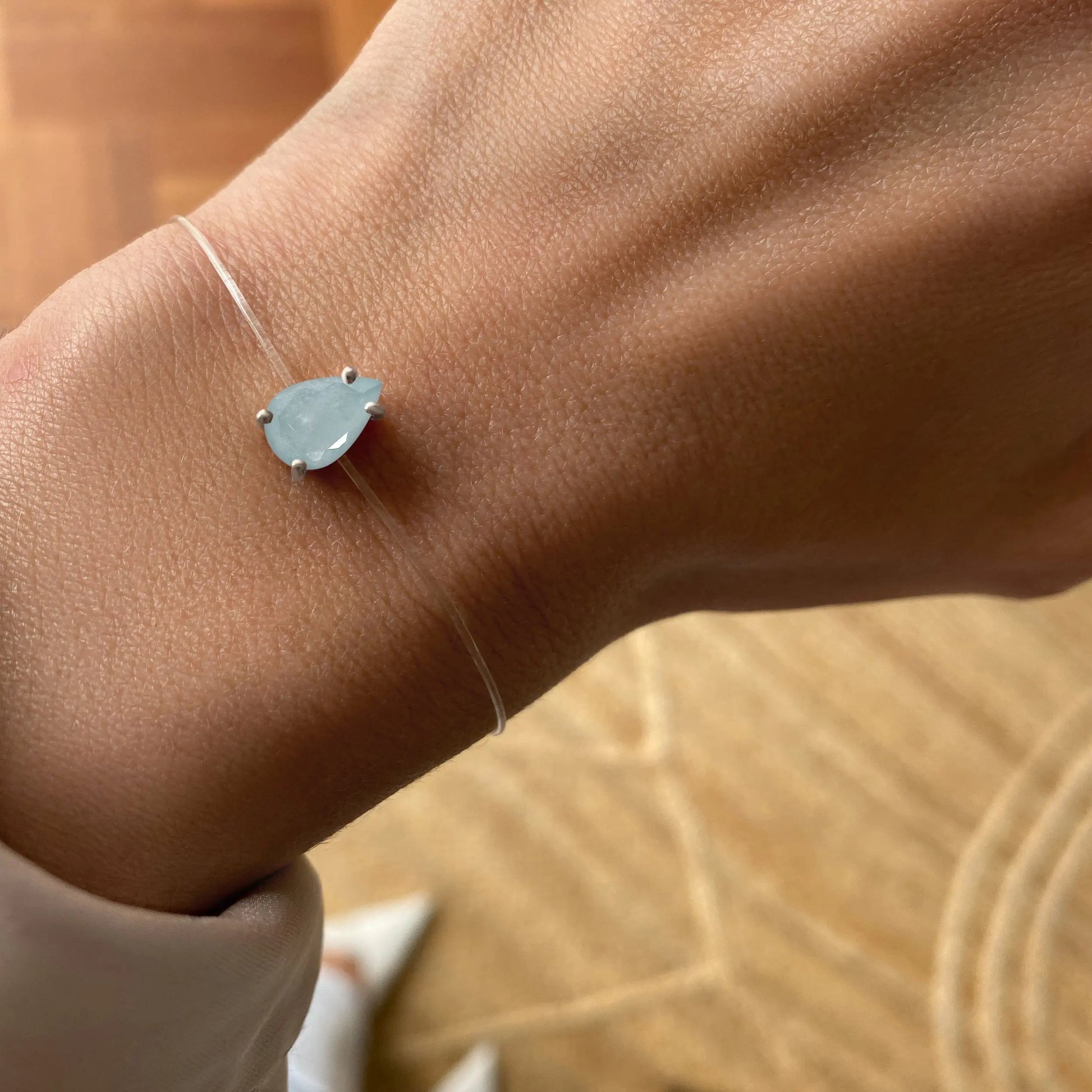 Aquamarine Bracelet Floating Sway - March Birthstone Moon Magic
