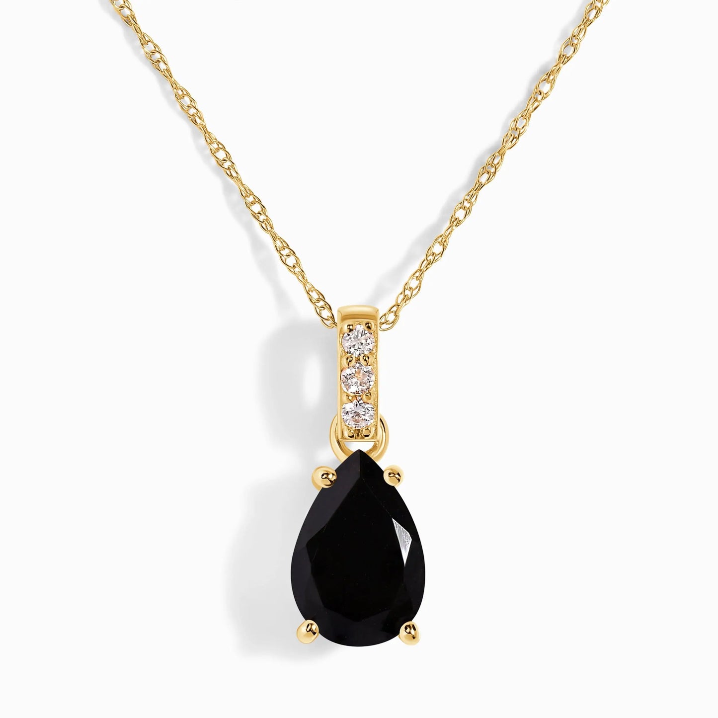 Black Onyx Diamond Necklace Sway - December Birthstone Moon Magic