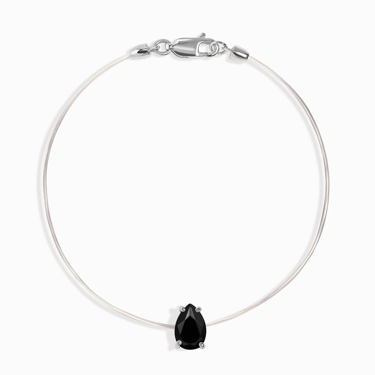 Black Onyx Bracelet Floating Sway - December Birthstone Moon Magic