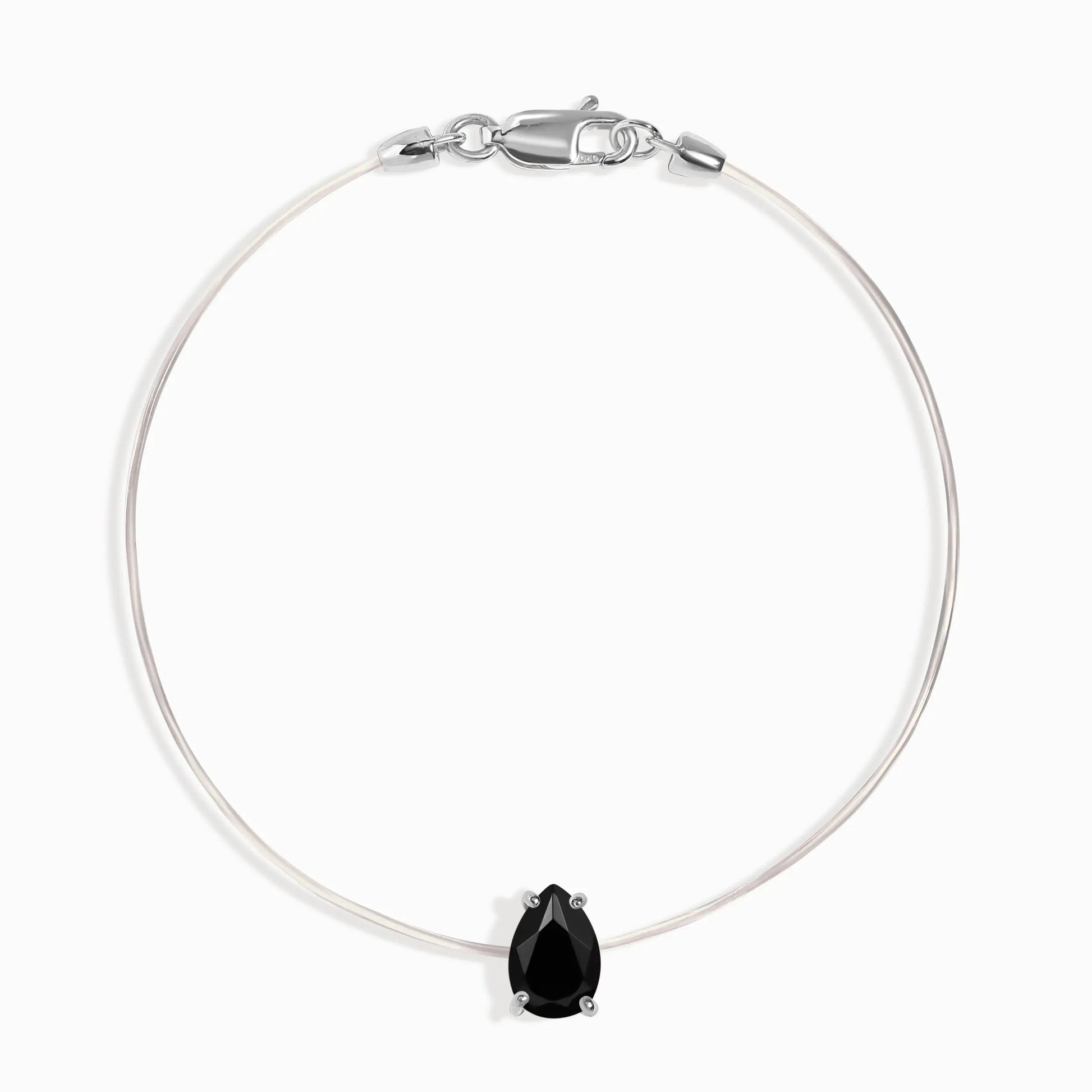 Black Onyx Bracelet Floating Sway - December Birthstone Moon Magic