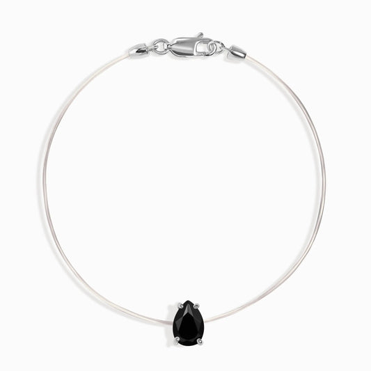 Black Onyx Bracelet Floating Sway - December Birthstone Moon Magic