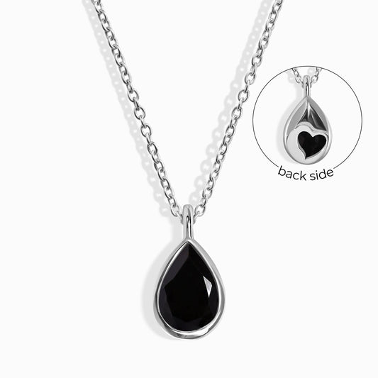 Black Obsidian Necklace - Hidden Heart Moon Magic