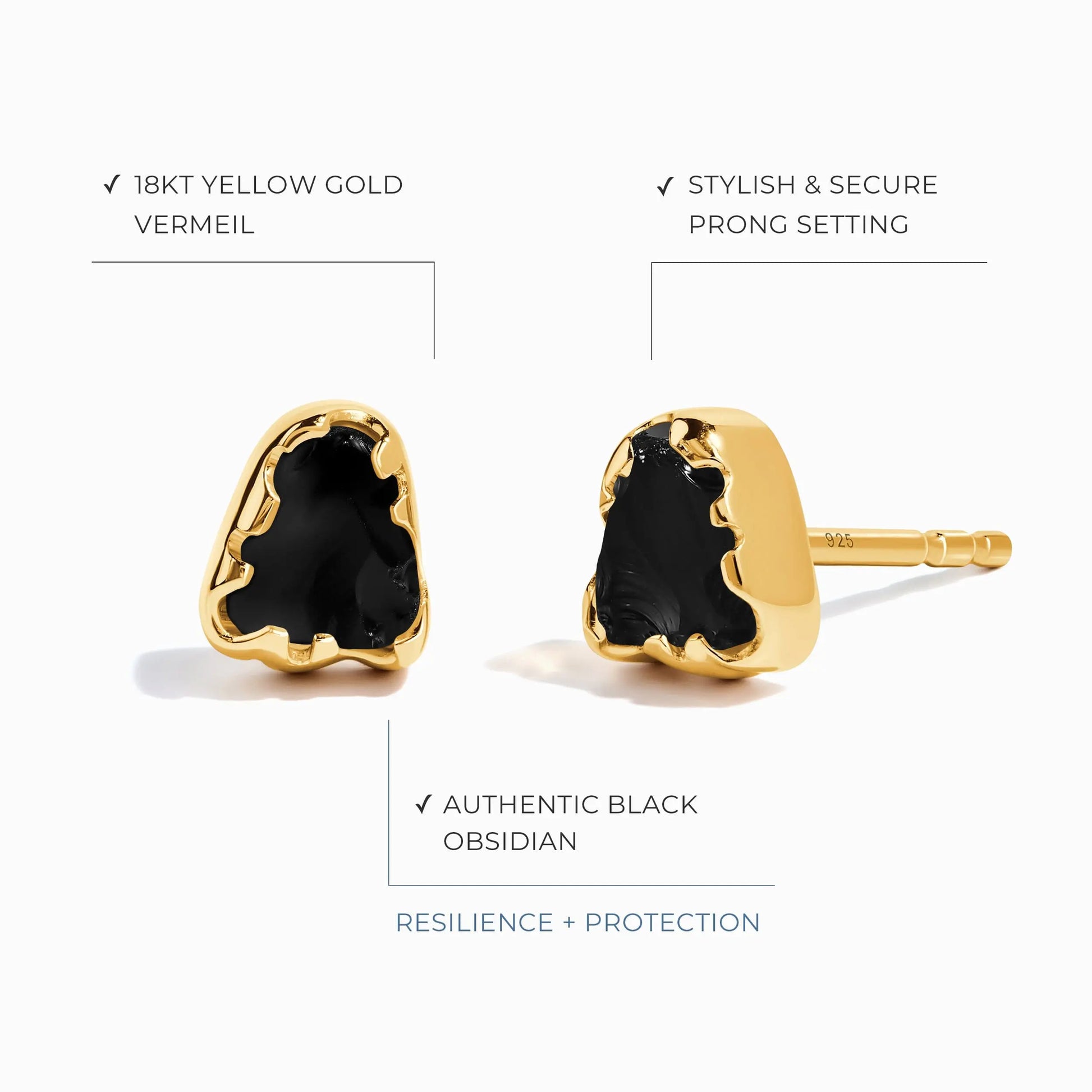 Raw Crystal Earrings - Guided Black Obsidian Moon Magic