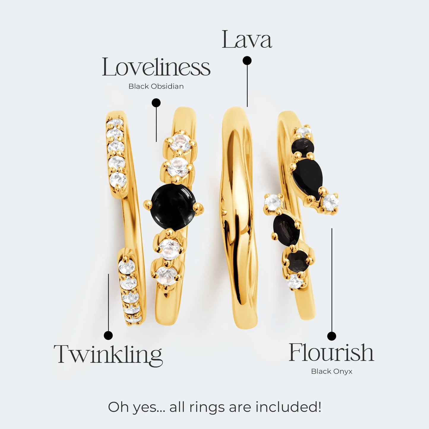 Black Obsidian & Black Onyx Loveliness Starter Kit Moon Magic