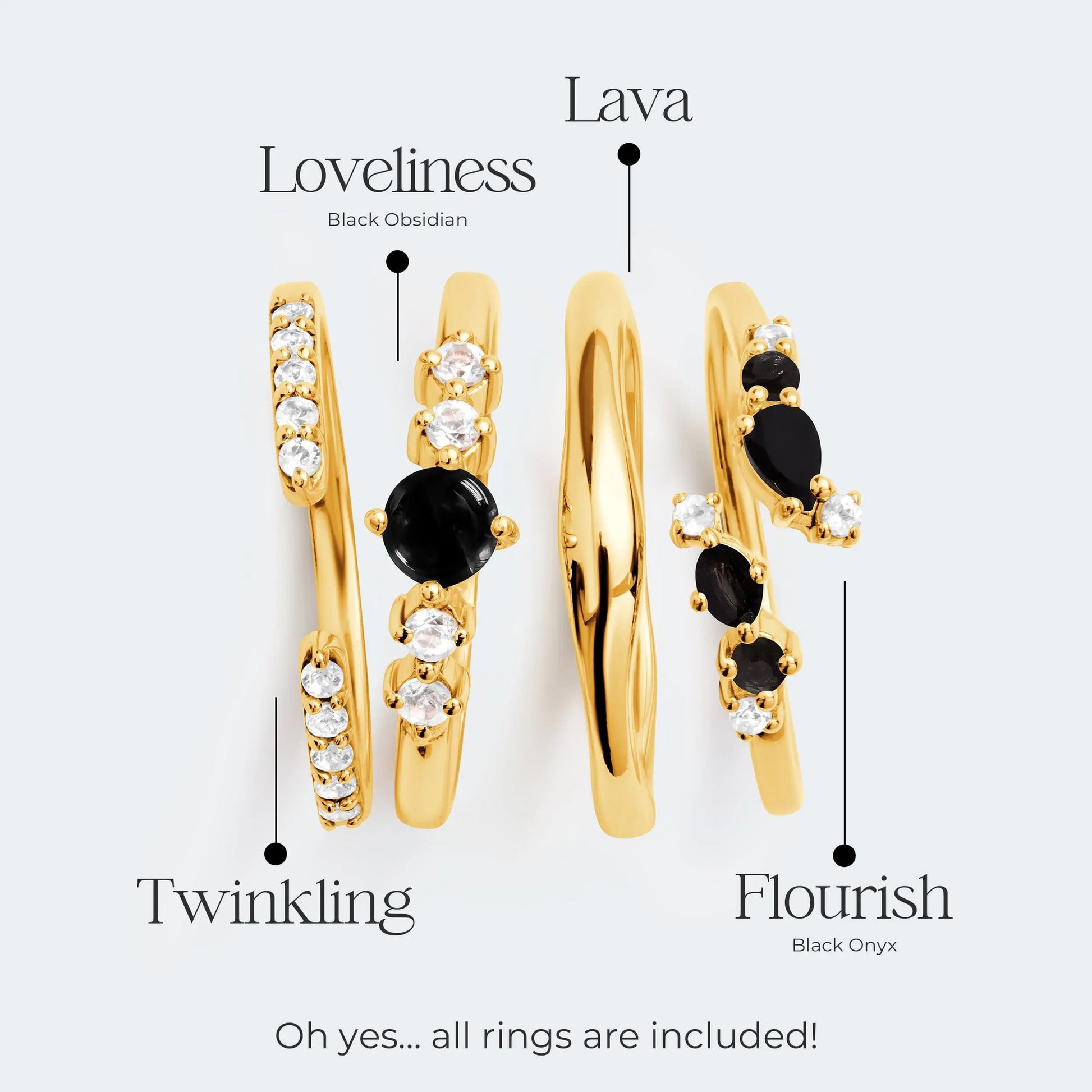 Black Obsidian & Black Onyx Loveliness Starter Kit Moon Magic