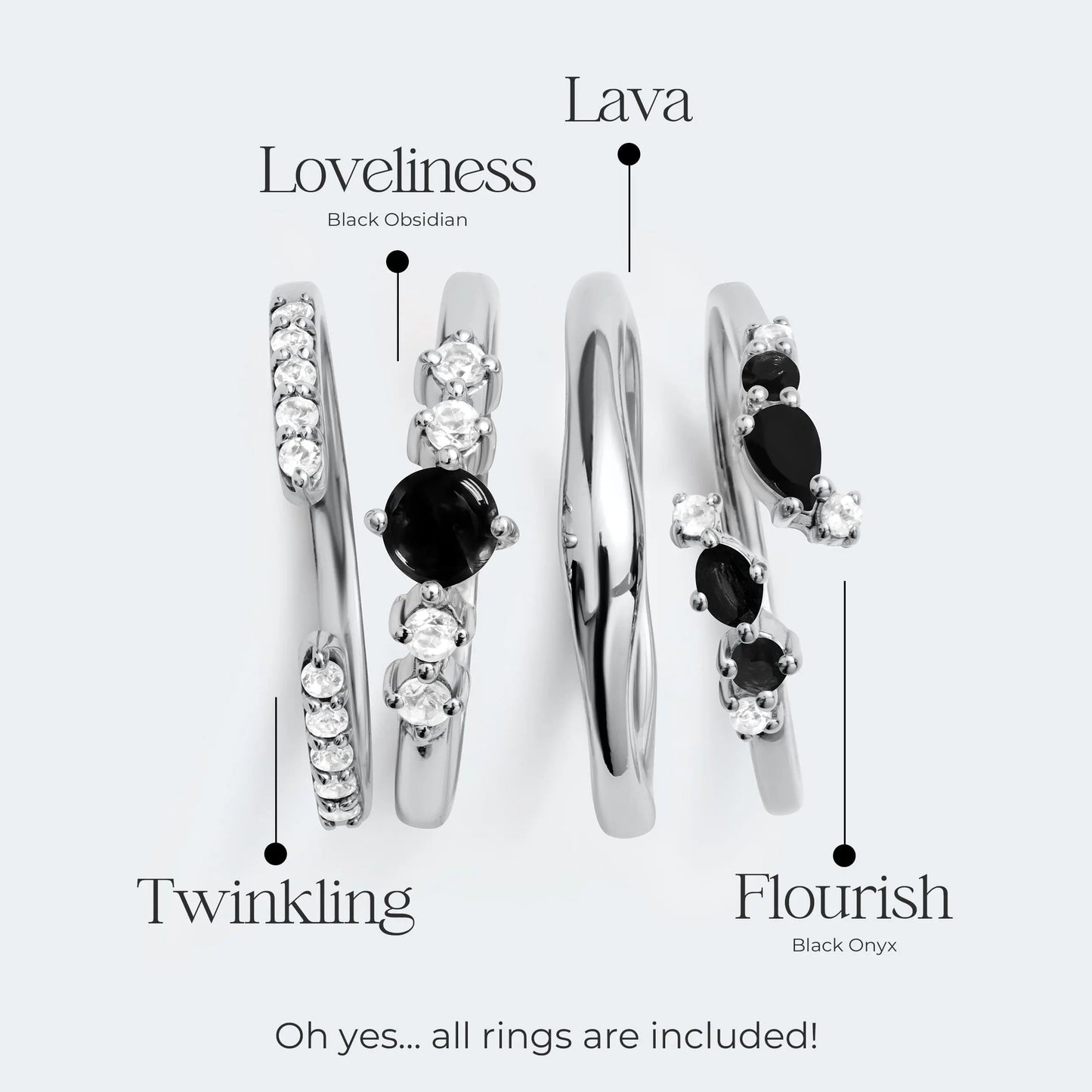 Black Obsidian & Black Onyx Loveliness Starter Kit Moon Magic