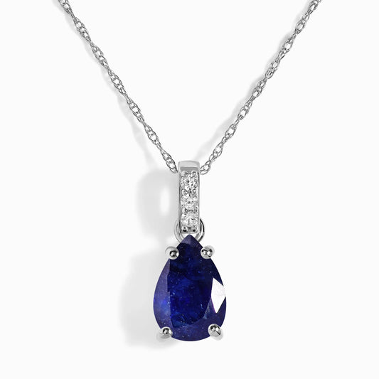 Blue Sapphire Diamond Necklace Sway - September Birthstone Moon Magic