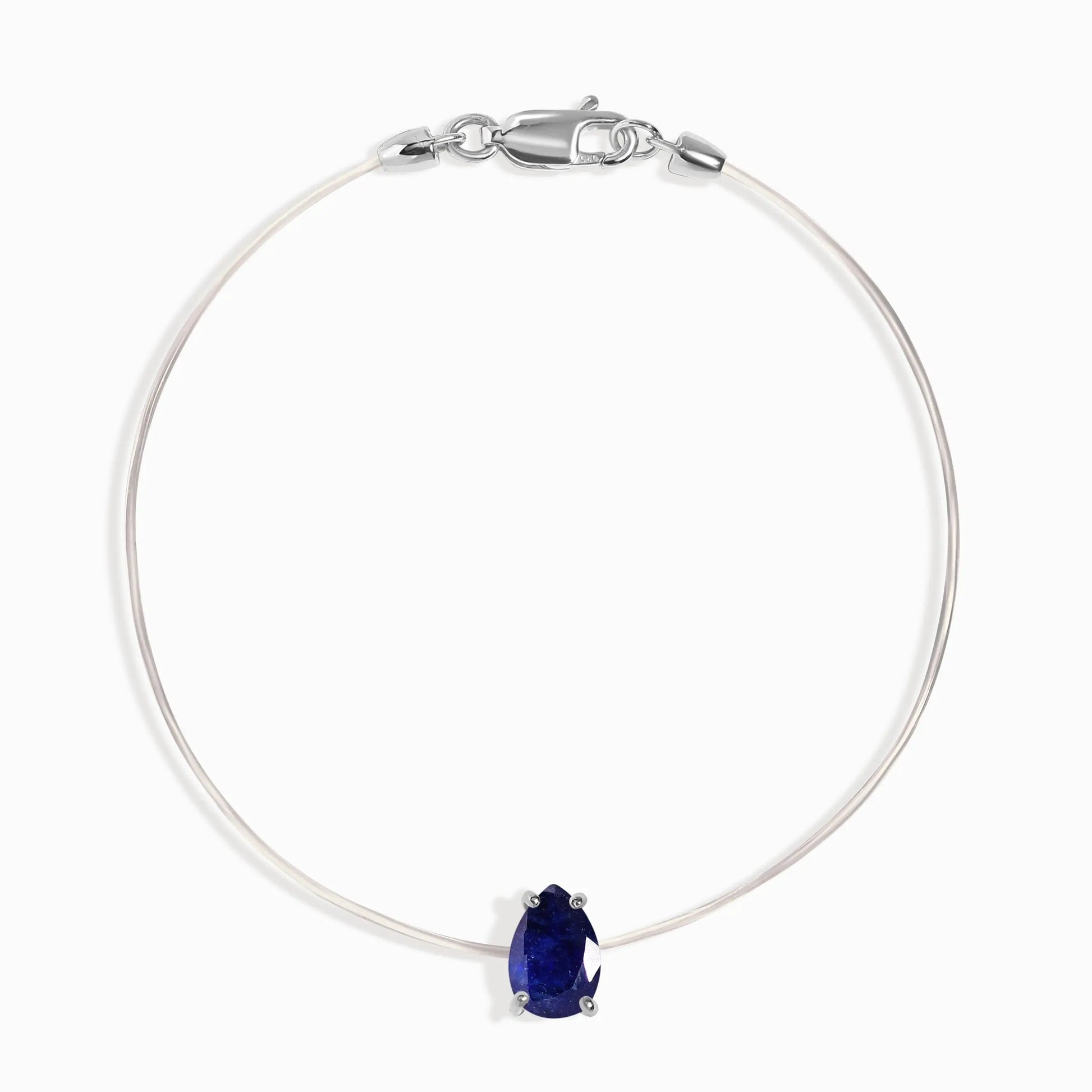 Blue Sapphire Bracelet Floating Sway - September Birthstone Moon Magic