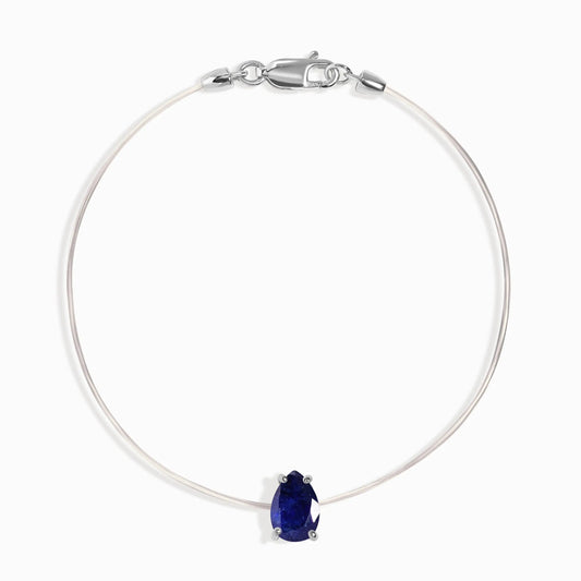 Blue Sapphire Bracelet Floating Sway - September Birthstone Moon Magic