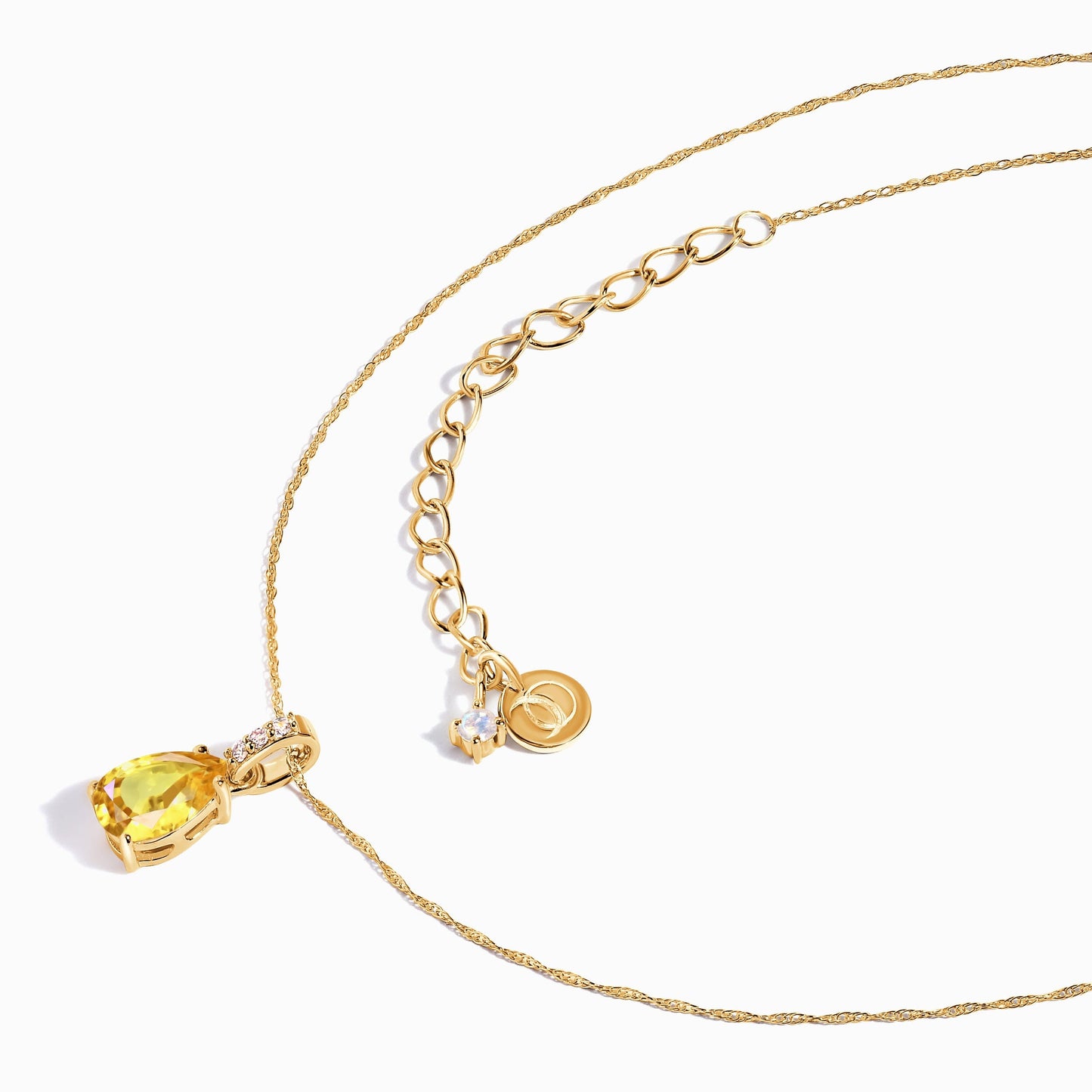 Citrine Diamond Necklace Sway - November Birthstone Moon Magic
