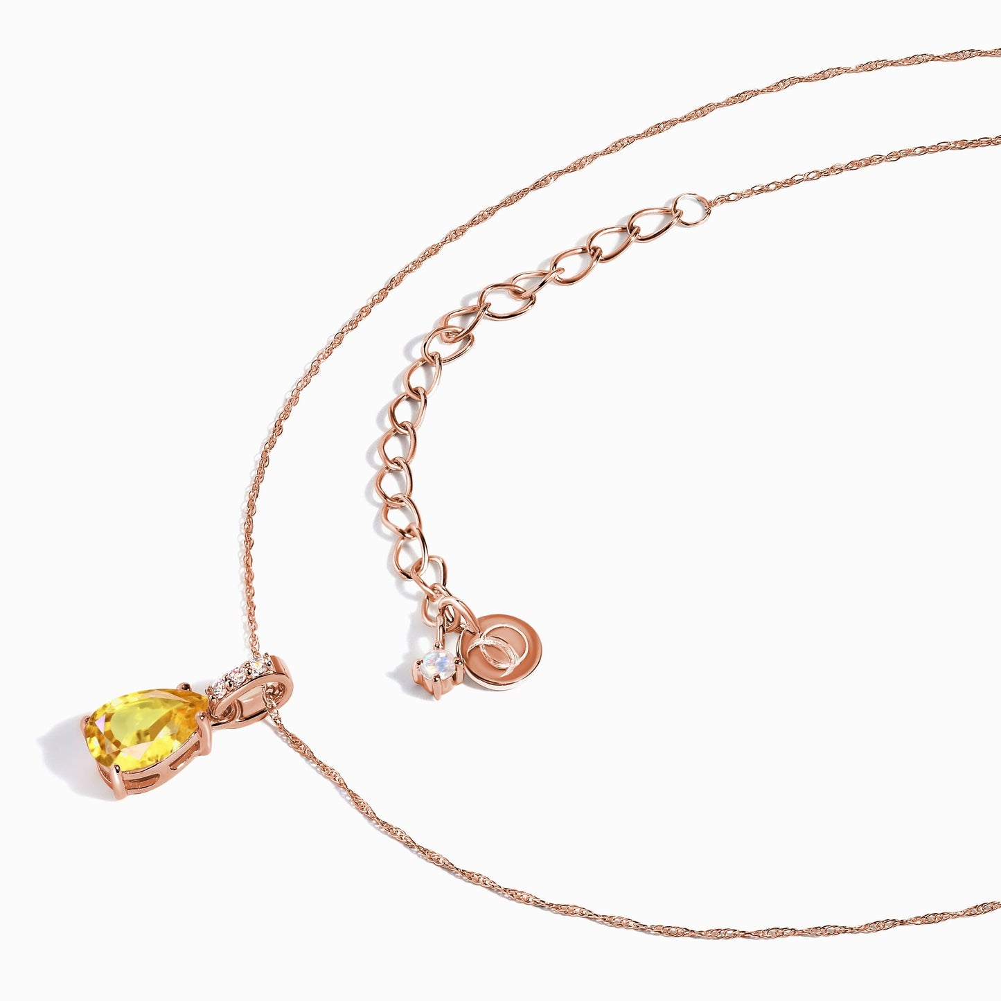Citrine Diamond Necklace Sway - November Birthstone Moon Magic