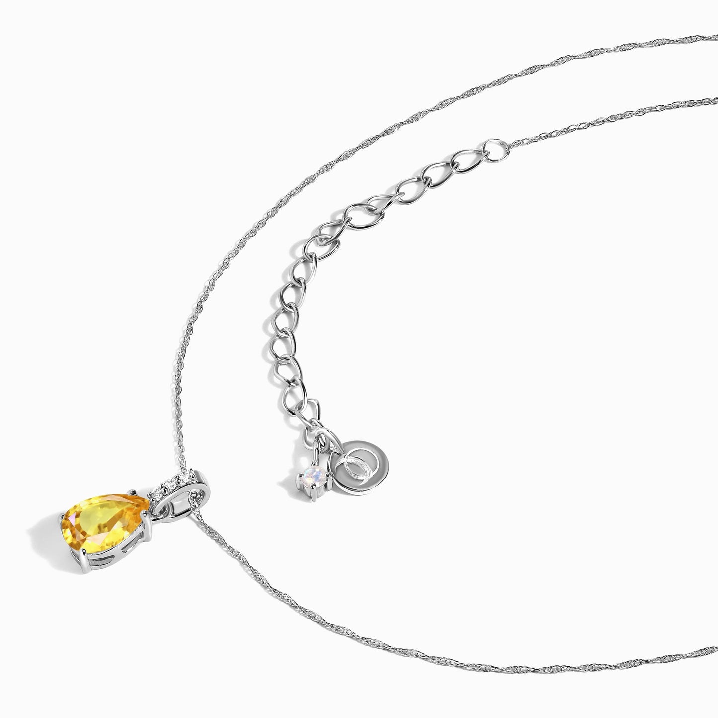 Citrine Diamond Necklace Sway - November Birthstone Moon Magic