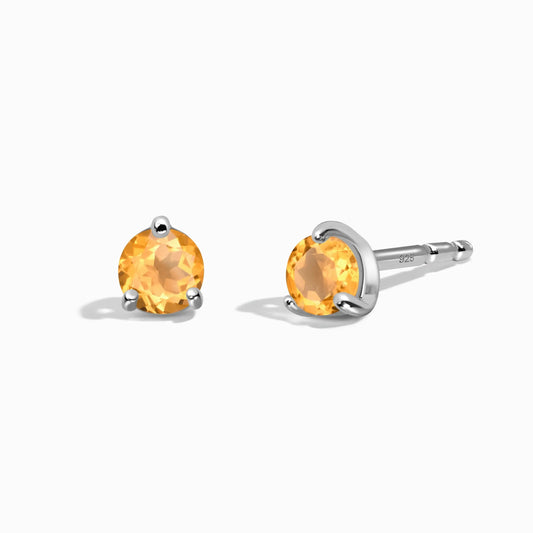 Citrine Round Studs - November Birthstone Moon Magic